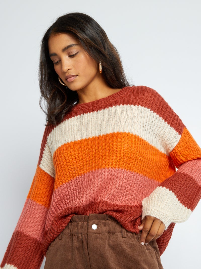 Pull en maille 'JDY' Orange - Kiabi