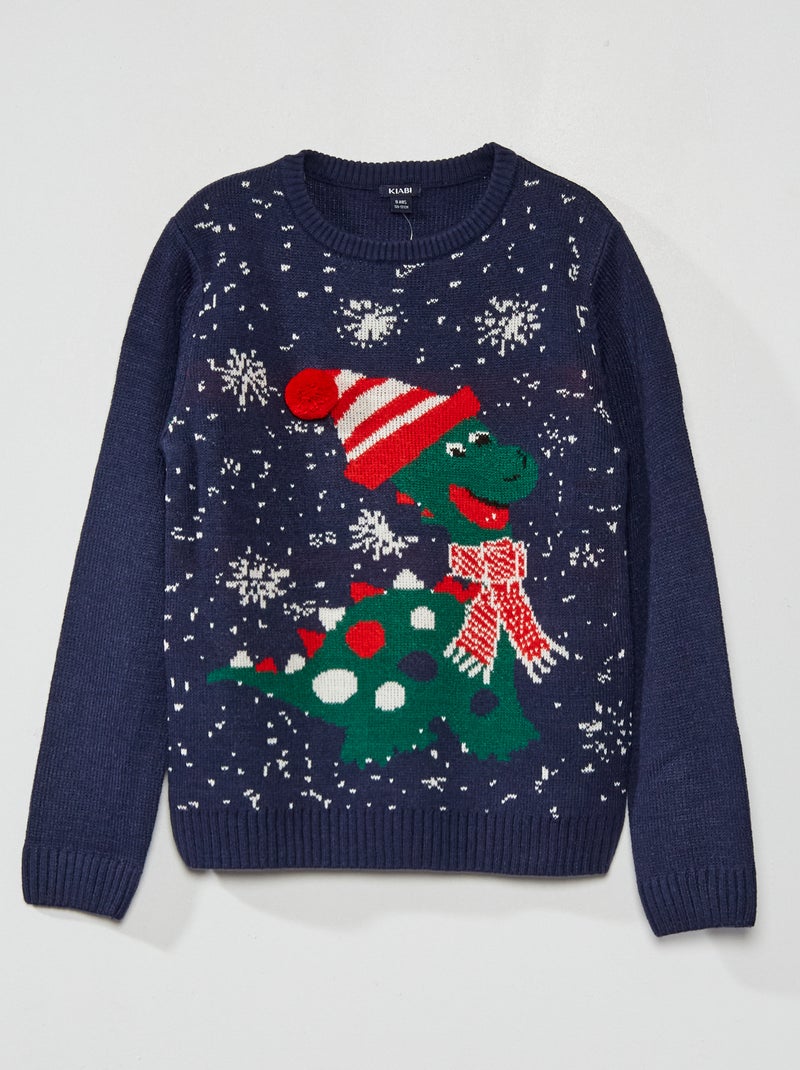 Pull en maille jersey Bleu - Kiabi