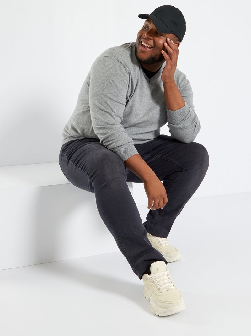 Pull en maille jersey fine jauge Gris clair - Kiabi