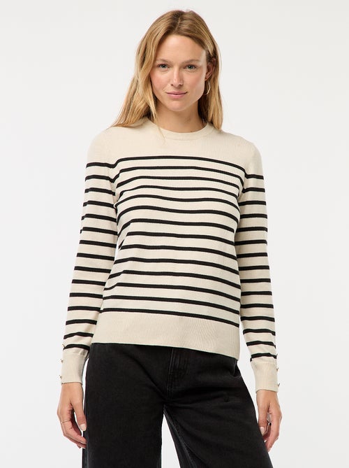 Pull en maille léger col rond - Kiabi