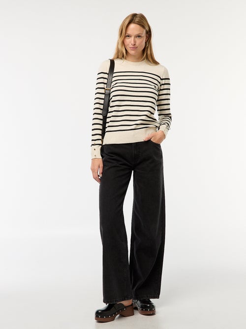 Pull en maille léger col rond - Kiabi