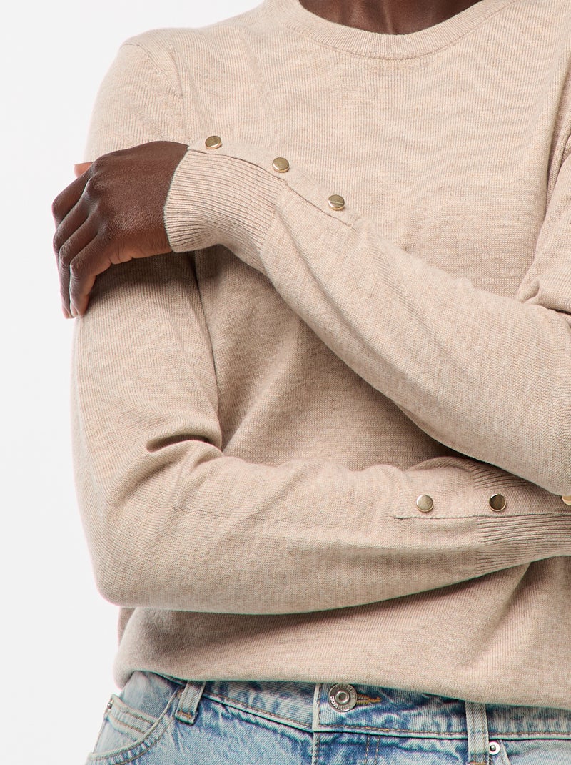 Pull Garçon George - Coton Beige, Col Rond - Taille 5-6 Ans - Très Bon État