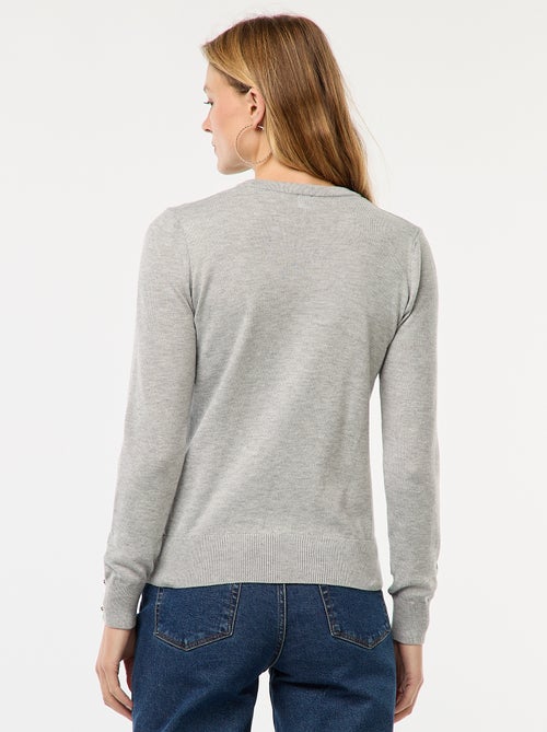 Pull en maille léger col rond - Kiabi