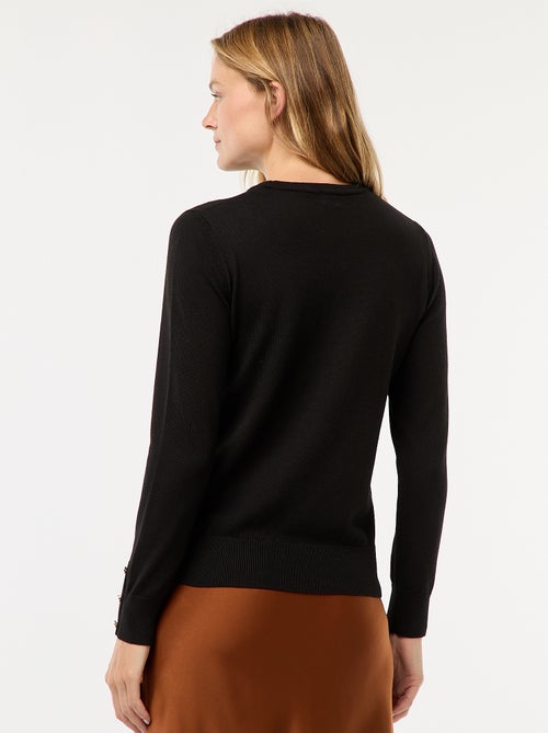 Pull en maille léger col rond - Kiabi