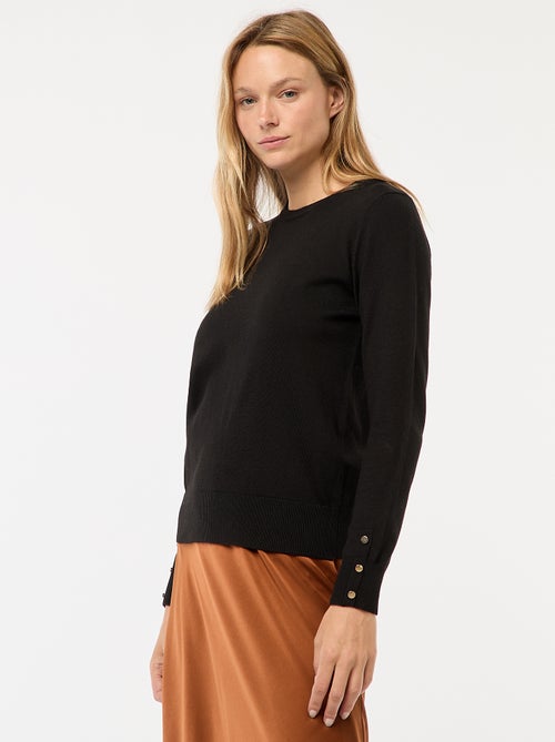 Pull en maille léger col rond - Kiabi