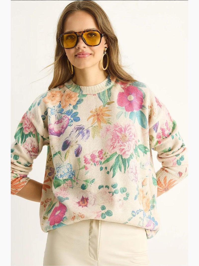 Pull en maille lucci Rose fluo - Kiabi