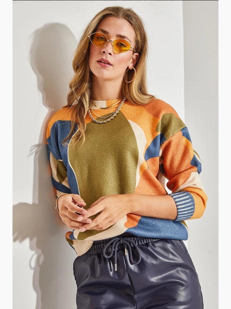 Pull en maille lucci Vert olive - Kiabi