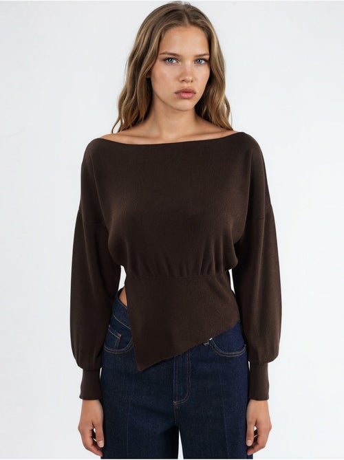 Pull en maille mi-épaisse à col bateau - Kiabi Pull en maille mi-épaisse à col bateau - Kiabi