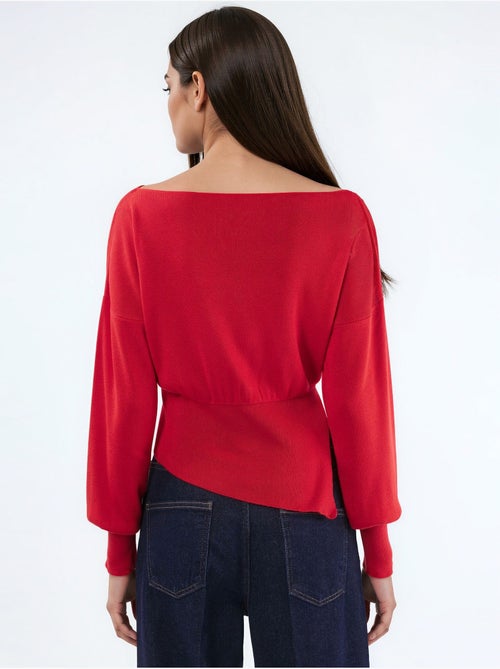 Pull en maille mi-épaisse à col bateau - Kiabi