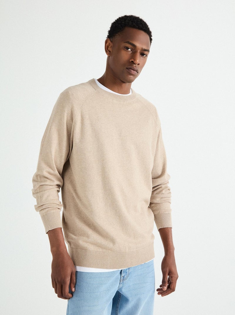 Pull en maille MO Fashion Beige - Kiabi