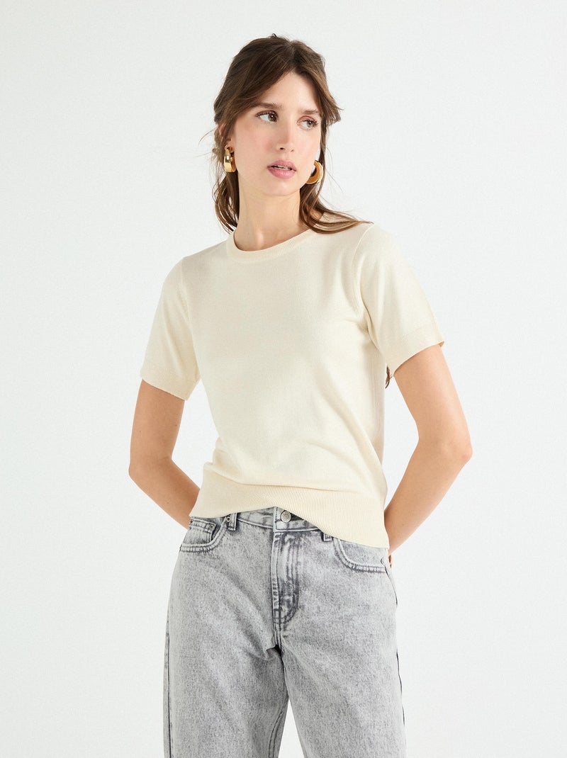 Pull en maille MO Fashion Blanc - Kiabi