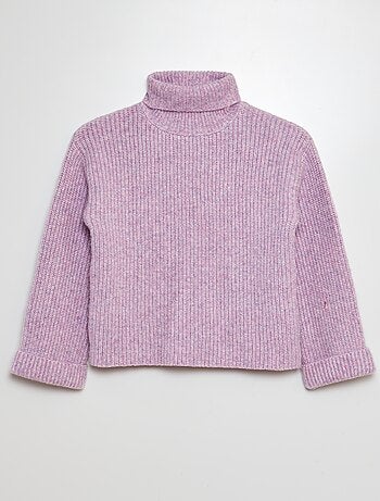 Pull en maille moulinée avec col roulé