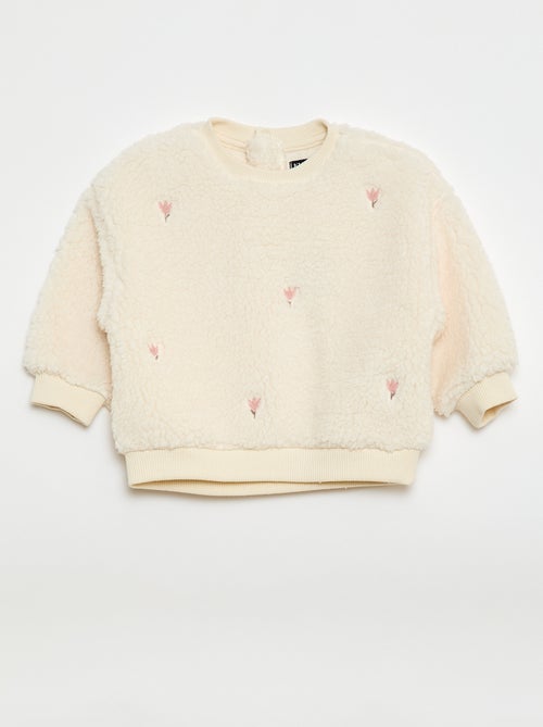 Pull en maille moutonnée à motif - Kiabi