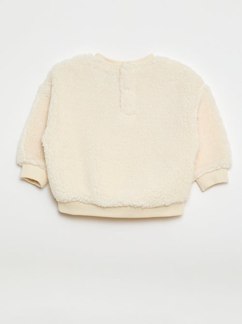 Pull en maille moutonnée à motif - Kiabi