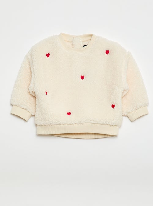 Pull en maille moutonnée à motif - Kiabi