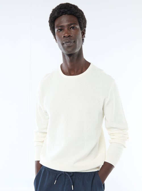 Pull en maille nid d'abeille - Kiabi