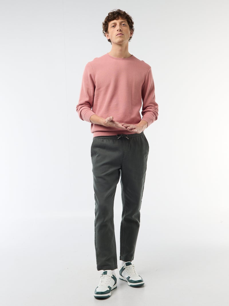 Pull en maille nid d'abeille Rose - Kiabi