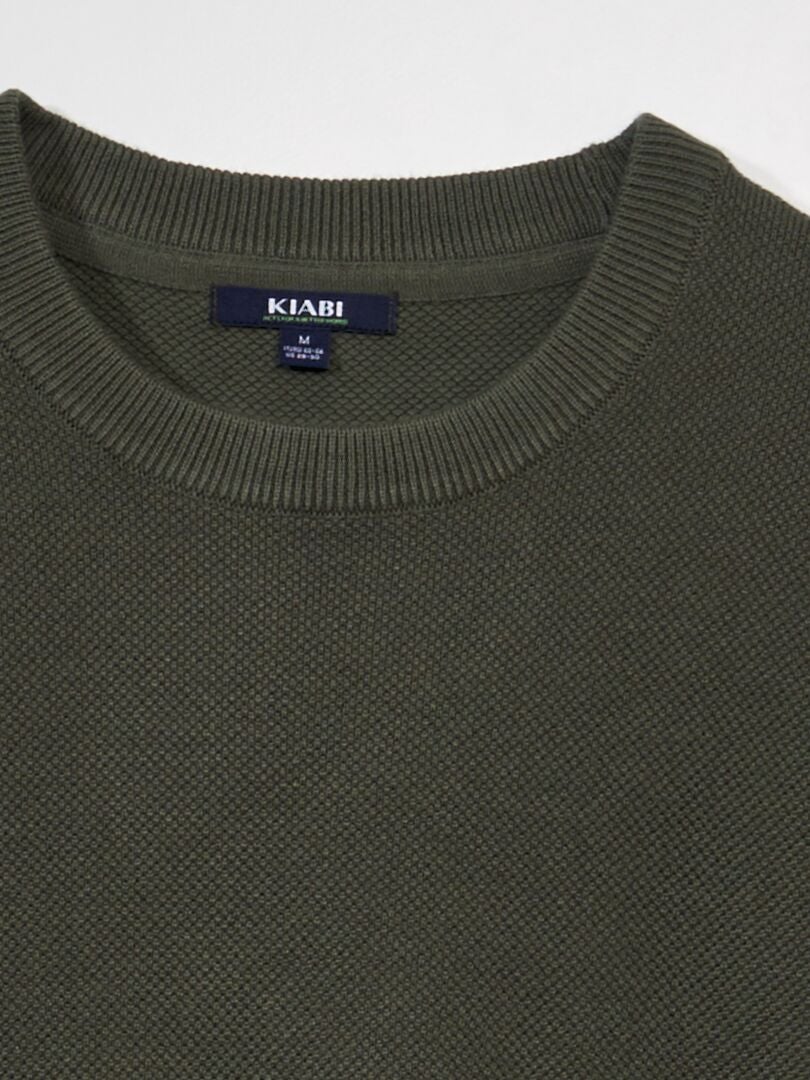 Haut écharpe à Manches NID D'ABEILLE - Taille M - Vert - Viscose - Occasion Très Bon état