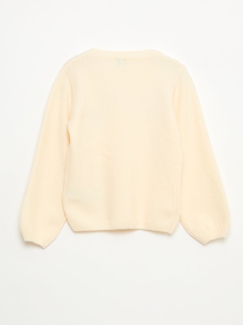 Pull en maille 'Noël' Beige - Kiabi