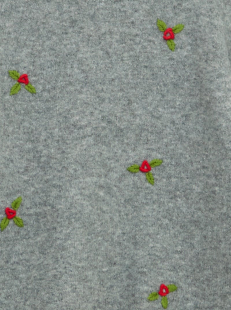 Pull en maille 'Noël' Gris - Kiabi