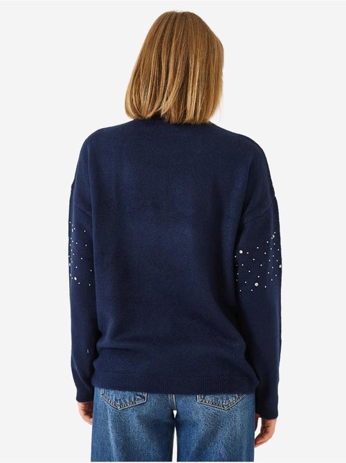 Pull en maille orné de pierres lucci - Kiabi