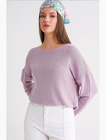 Pull en maille oversize à col bateau mixray