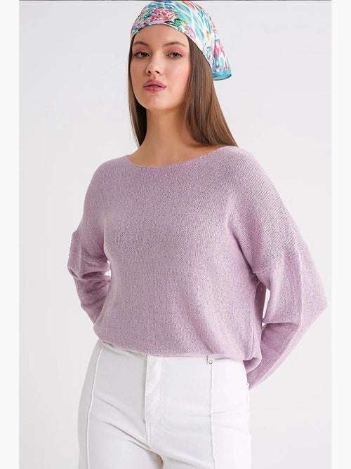 Pull en maille oversize à col bateau mixray - Kiabi