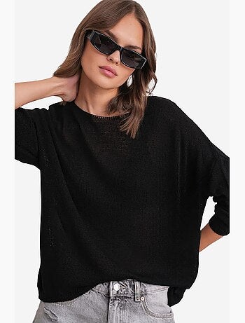 Pull en maille oversize à col bateau mixray