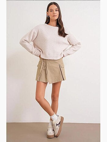 Pull en maille oversize à col ras du cou mixray