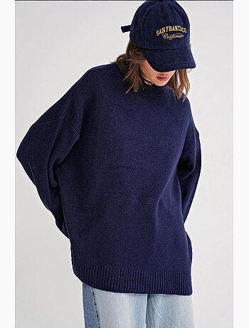 Pull en maille oversize à col ras du cou mixray