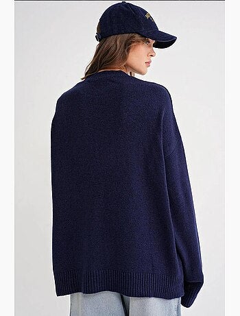 Pull en maille oversize à col ras du cou mixray