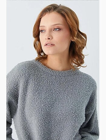 Pull en maille oversize à col ras du cou mixray