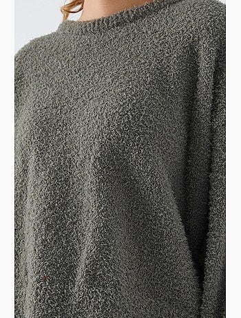 Pull en maille oversize à col ras du cou mixray
