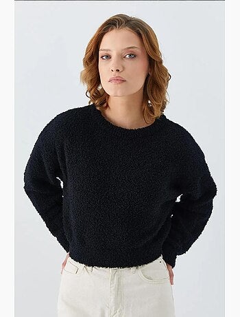 Pull en maille oversize à col ras du cou mixray
