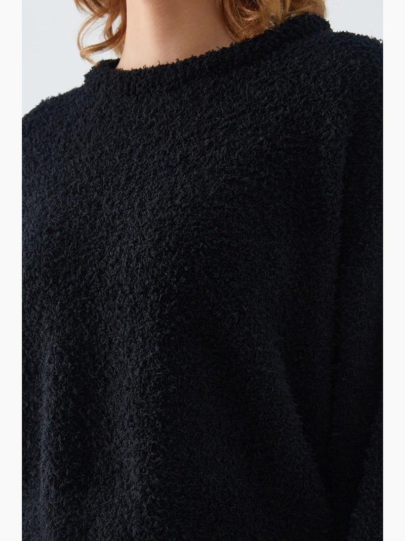 Pull en maille oversize à col ras du cou mixray Noir - Kiabi