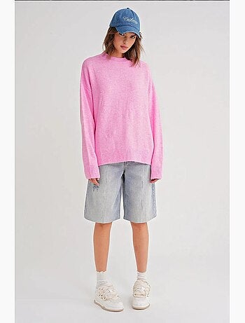 Pull en maille oversize à col ras du cou mixray