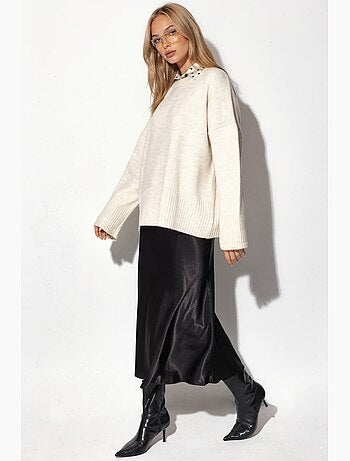 Pull en maille oversize à col rond hiccup