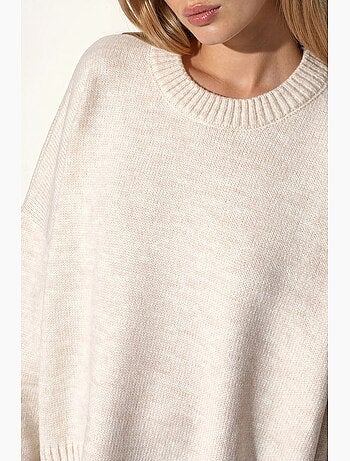 Pull en maille oversize à col rond hiccup