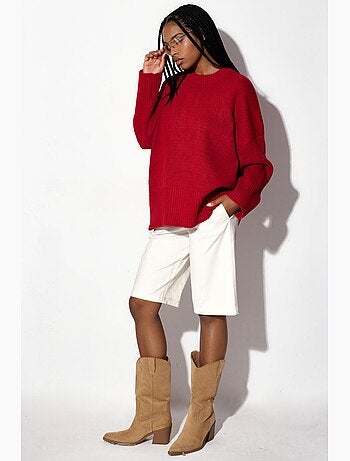 Pull en maille oversize à col rond hiccup