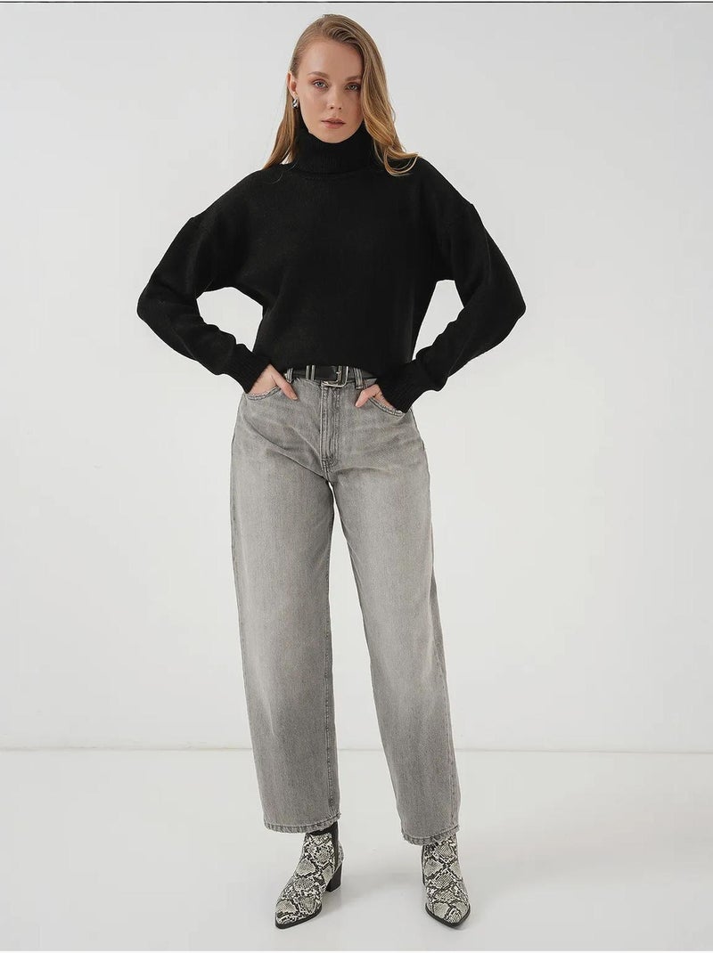 Pull en maille oversize à col roulé bdart Noir - Kiabi