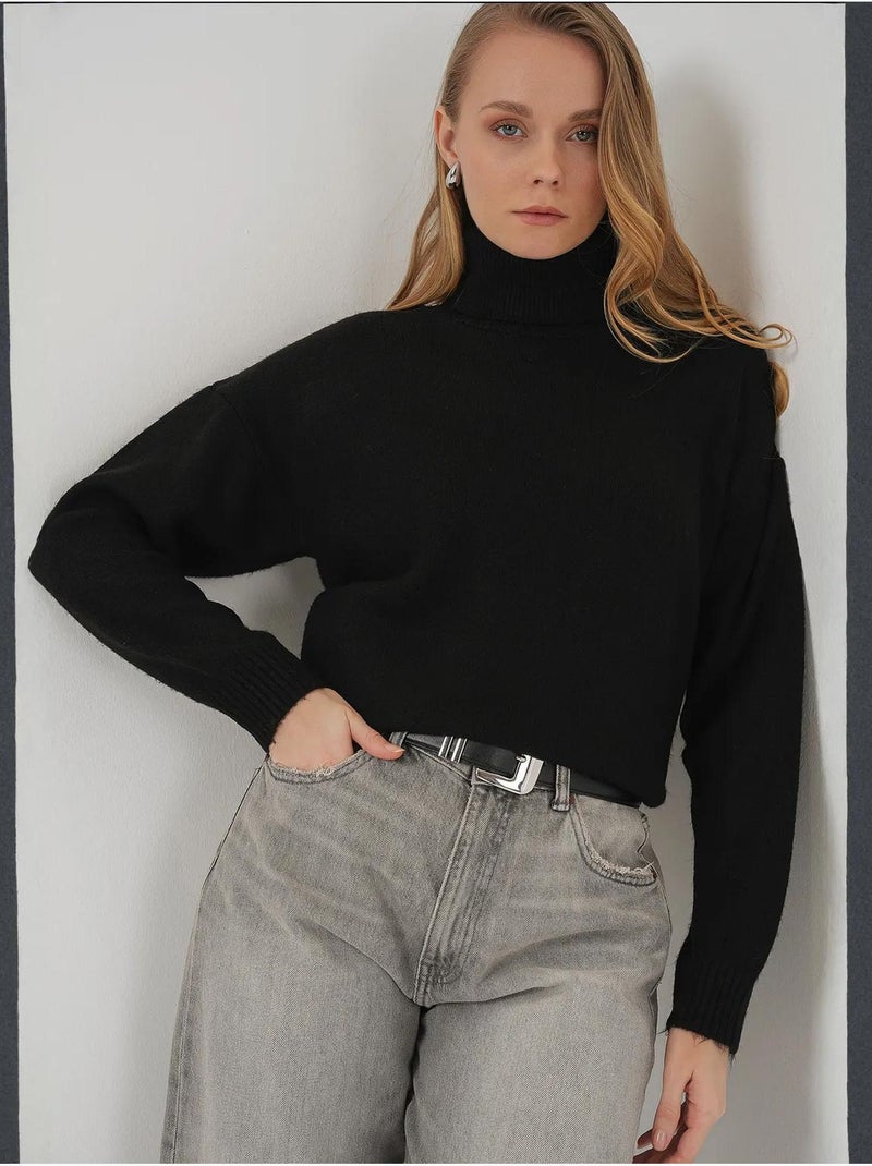 Pull en maille oversize à col roulé bdart Noir - Kiabi