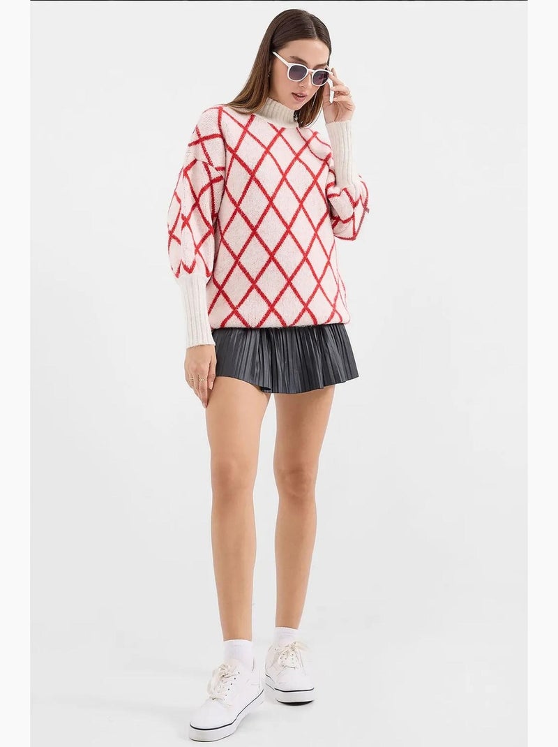 Pull en maille oversize à col roulé bdart Rouge - Kiabi