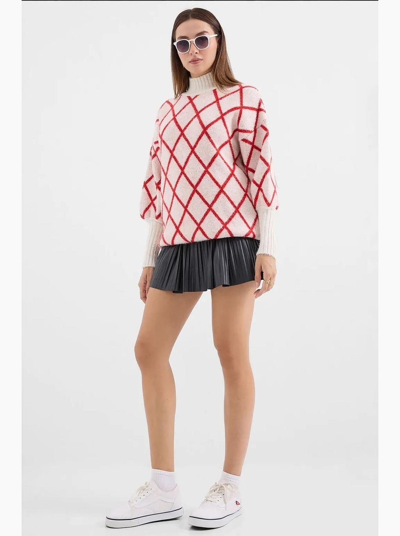 Pull en maille oversize à col roulé bdart Rouge - Kiabi