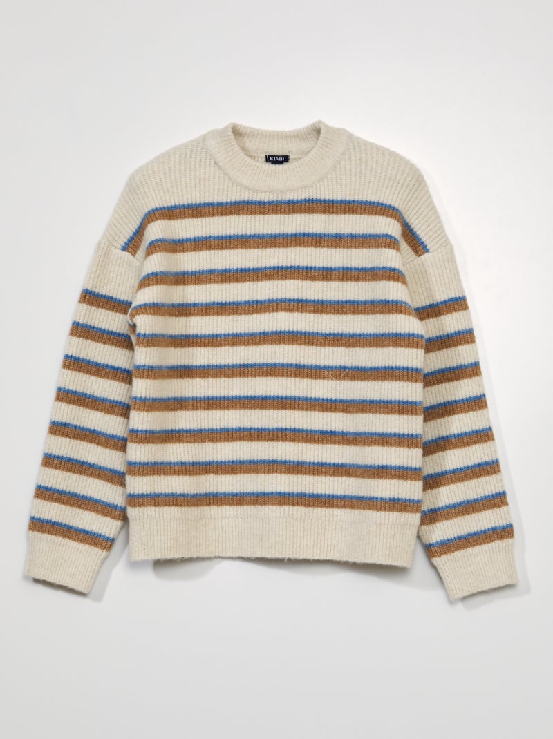 Pull en maille perlée Beige - Kiabi