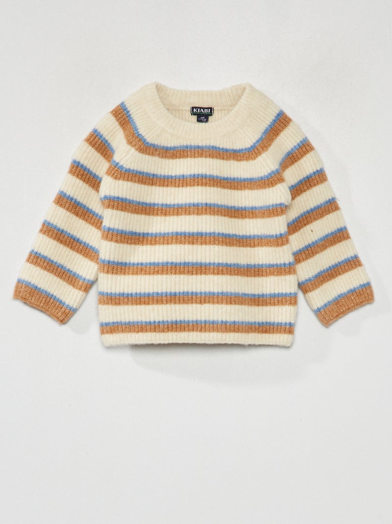 Pull en maille perlée Beige/jaune/bleu - Kiabi