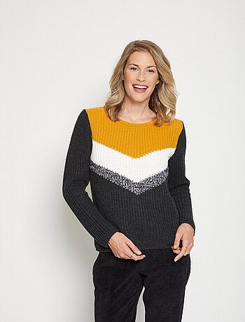 Pull en maille perlée multicolore - AFIBEL