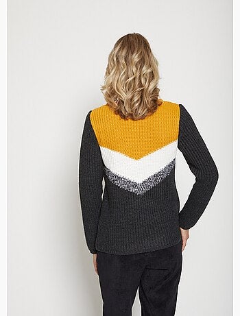 Pull en maille perlée multicolore - AFIBEL