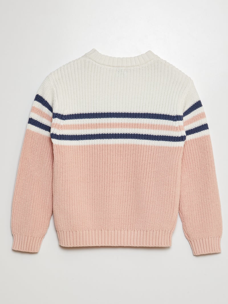 Pull en maille perlée Rose - Kiabi