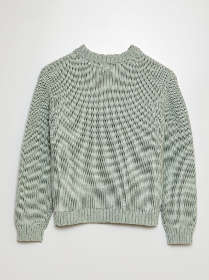 Pull en maille perlée Vert - Kiabi