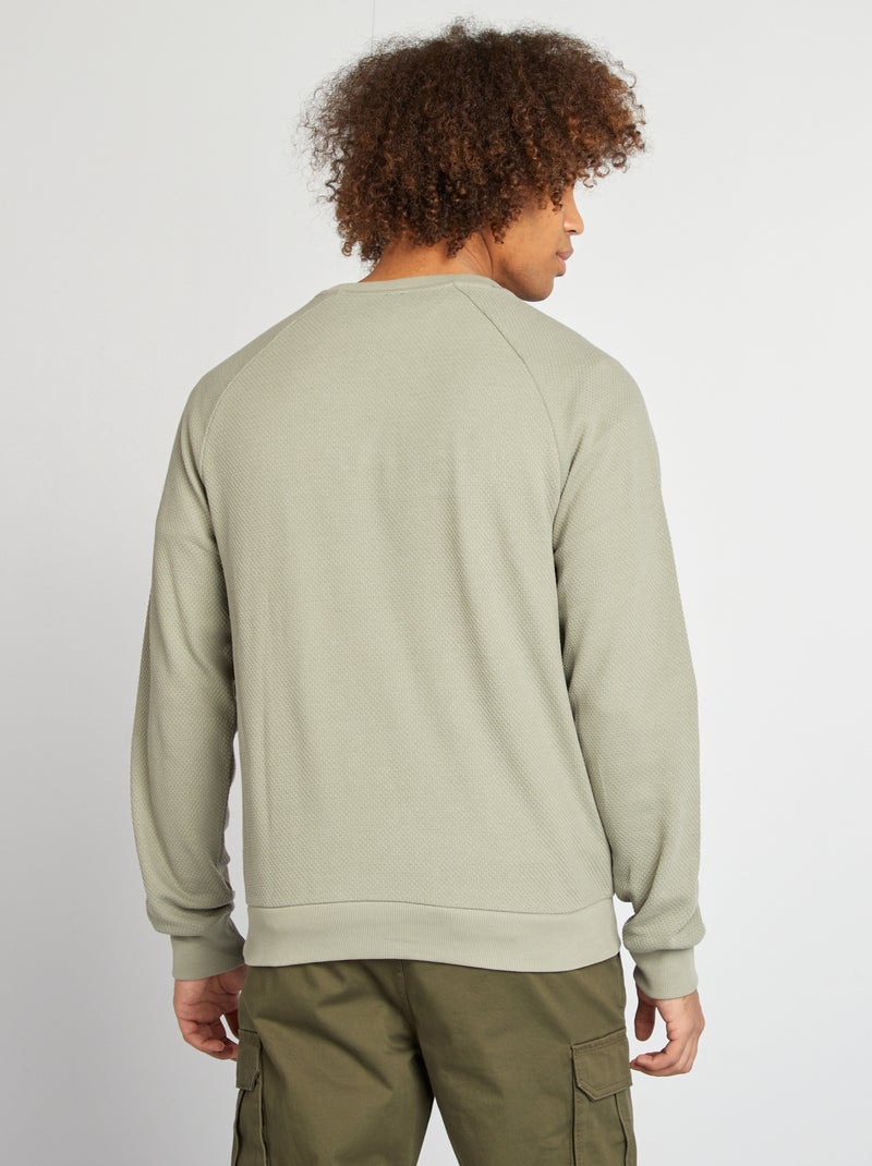 Pull en maille piquée Vert - Kiabi